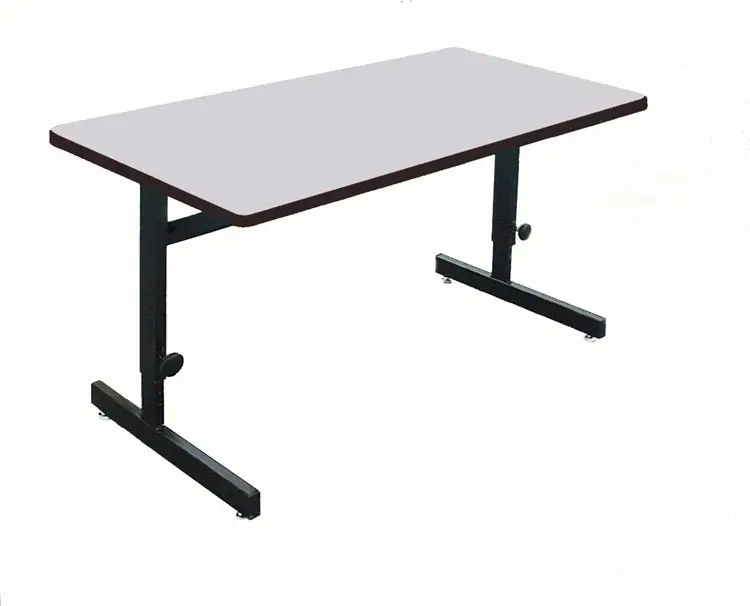 Rectangle Econoline Adjustable Height Computer Desk and Training Table, 24" W, 48" L, 21" to 29" H