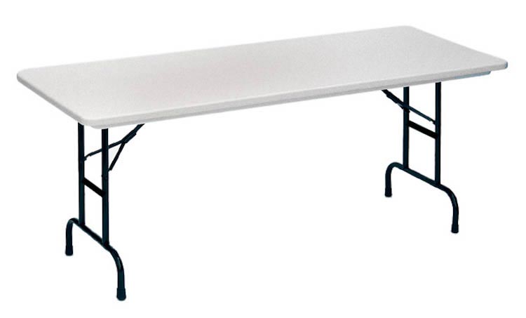 72" x 30" Adjustable Height Blow Molded Folding Table by Correll