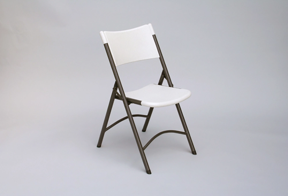 Correll RC400-23 Econoline Plastic Folding Chair - Black Frame, Gray Granite