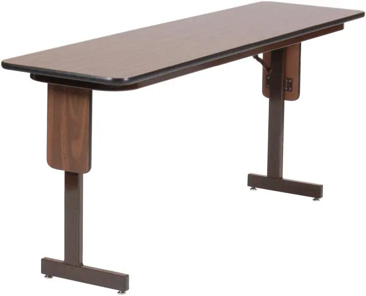 Correll 72 High-Pressure Laminate & Particle Board Rectangular Folding Table, Walnut (SP2472PX-01) | Quill