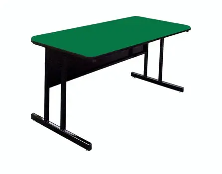 Correll CS3060-15-09-09 Rectangular Desk Height Work Station, 60W x 30D - Gray Granite/Black T-Mold