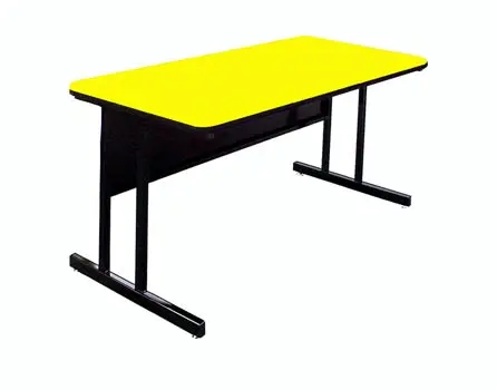 Correll WS3048-38-09-09 Rectangular Desk Height Work Station, 48W x 30D - Yellow/Black T-Mold
