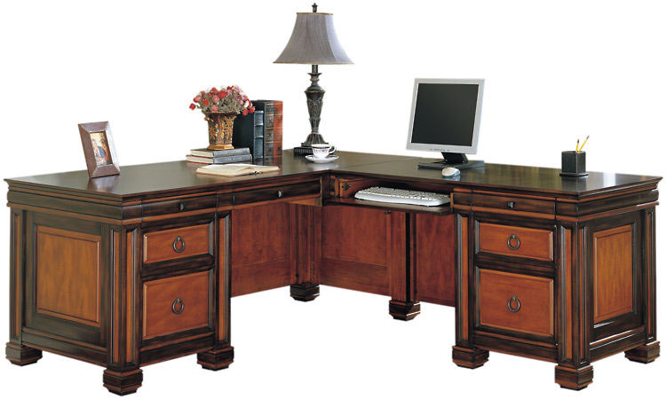 Wood L Shaped Desk by Coaster Furniture