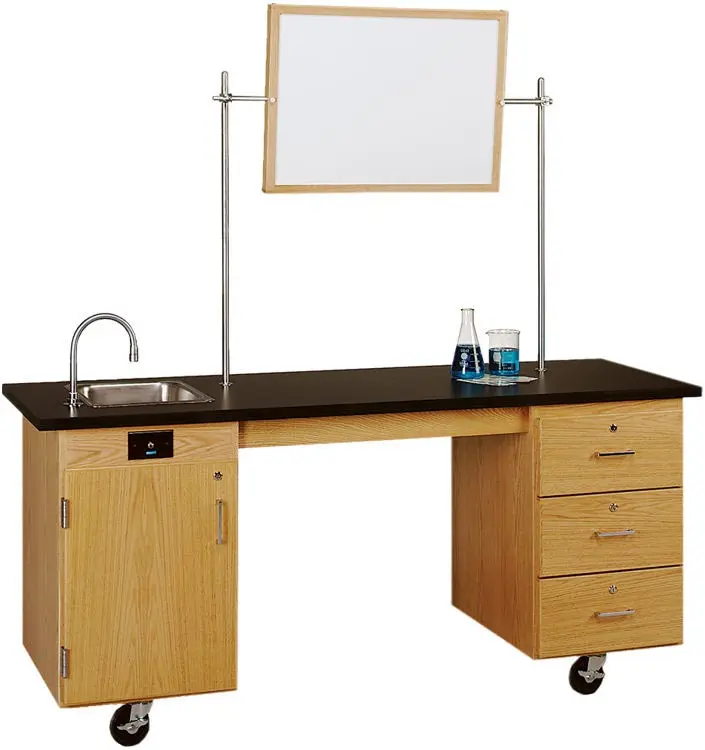 ADA Mobile Lab Table 6ft W x 24in D x 33in H with ChemGuard Top and Locking Casters by Diversified Woodcrafts