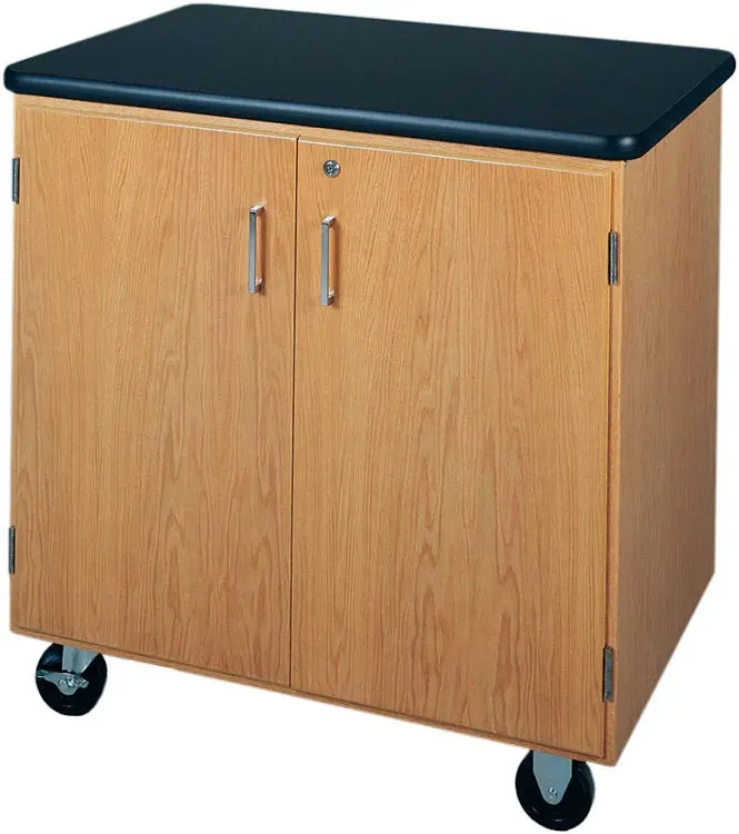 Mobile Storage Cabinet 36in W x 24in D x 36in H with One Adjustable Shelf and Laminate Top by Diversified Woodcrafts