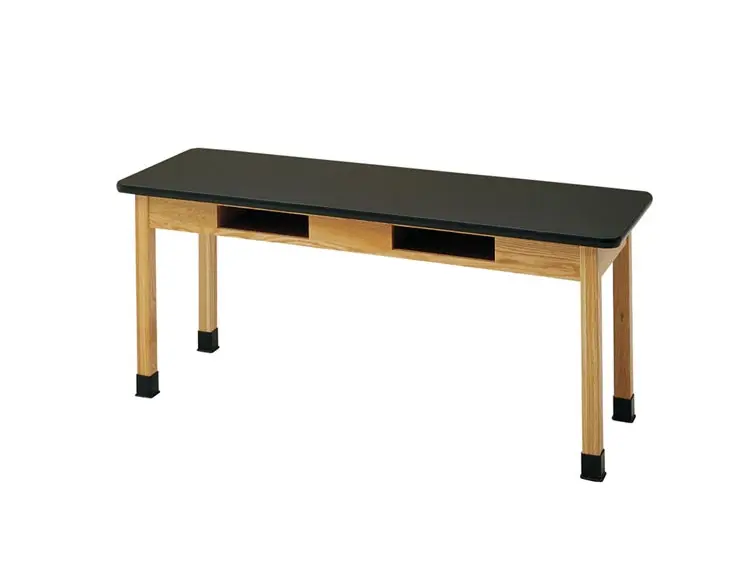 Diversified Woodcrafts PerpetuLab Book Compartment Rectangular Science Lab Table, 60 x 24, Oak (C760 | Quill