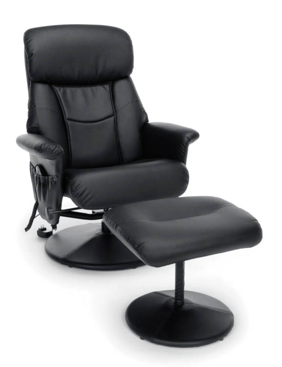 Heated Shiatsu Massage Leather Recliner and Ottoman by OFM Essentials