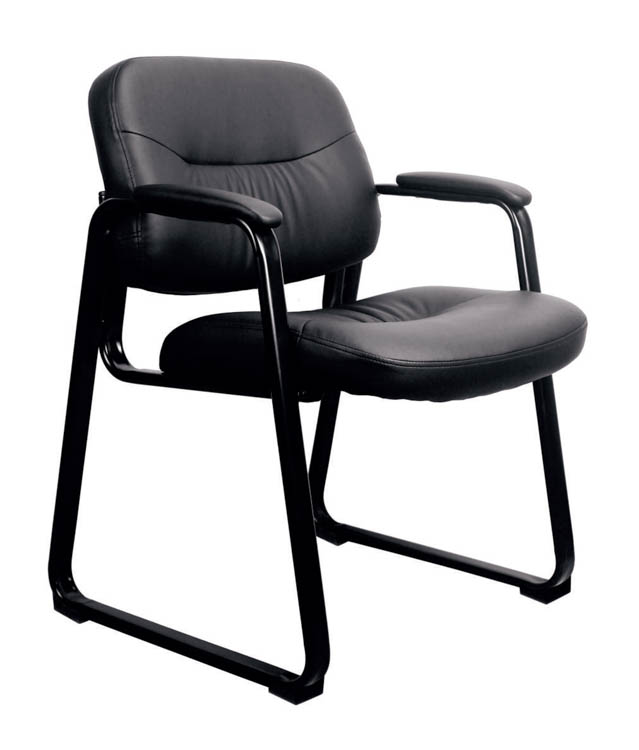 Executive Leather Sled Base Side Chair by OFM Essentials