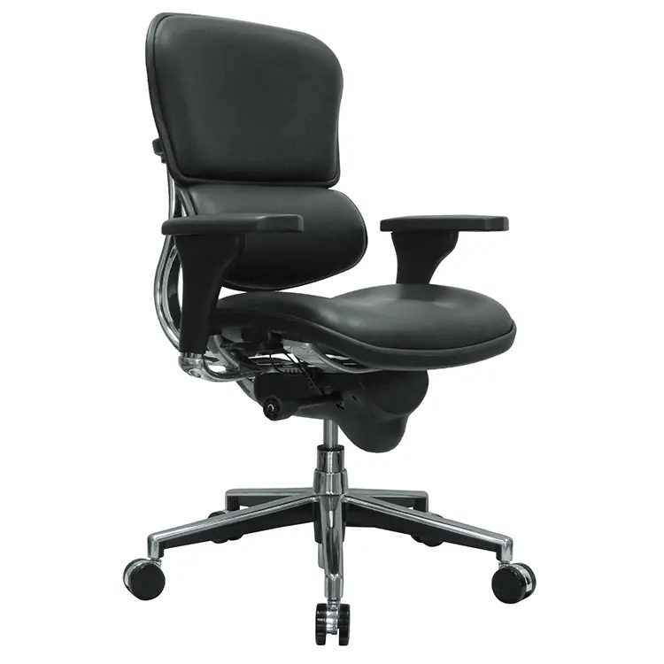 Mid-Back Task Chair with Leather Seat by Eurotech