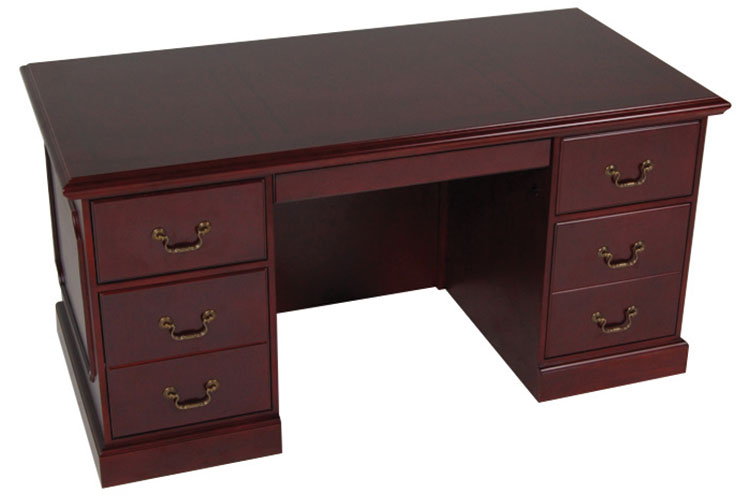 60" x 30" Double Pedestal Veneer Executive Desk by Furniture Design Group