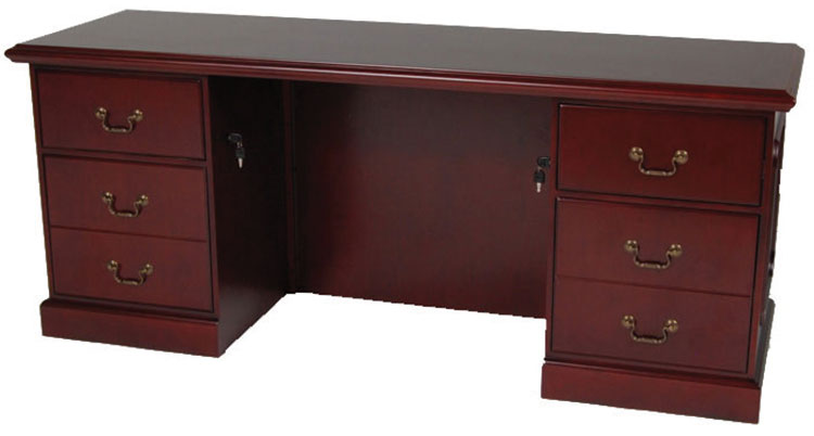 72" Double Pedestal Veneer Executive Credenza by Furniture Design Group