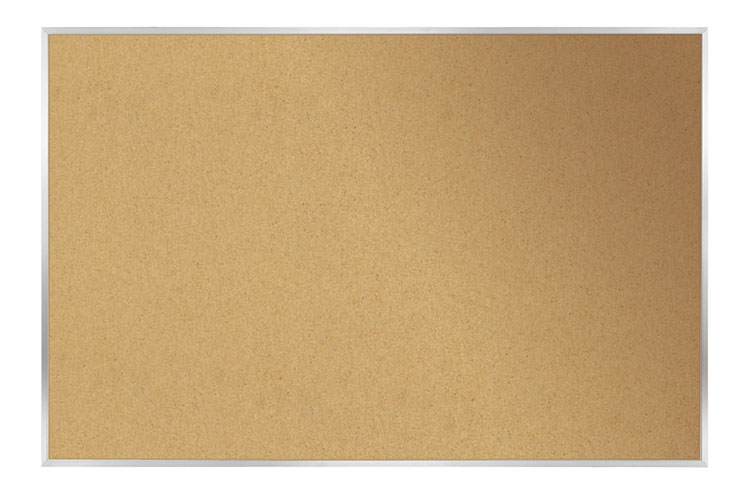 2' x 3' Aluminum Frame Natural Cork Tackboard by Ghent