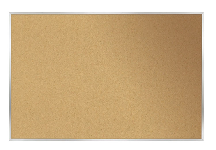 3' x 5' Aluminum Frame Natural Cork Tackboard by Ghent