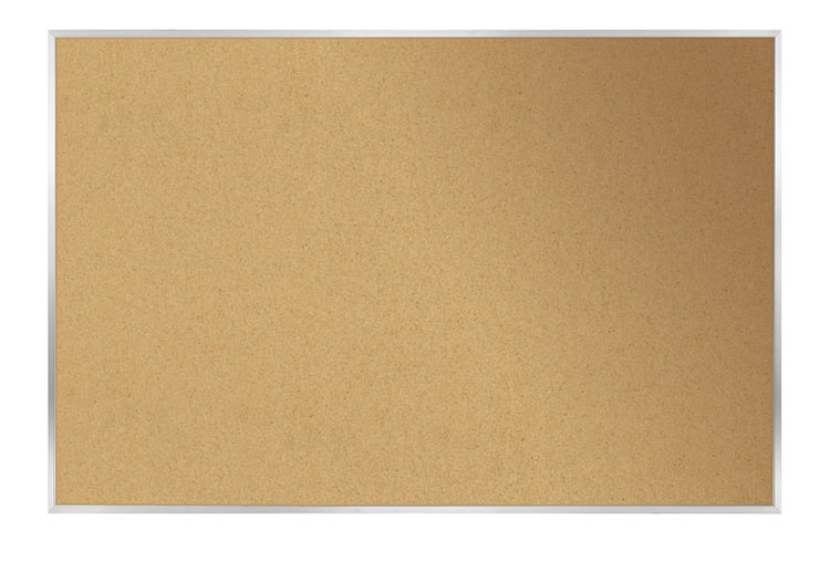 4' x 12' Aluminum Frame Natural Cork Tackboard by Ghent