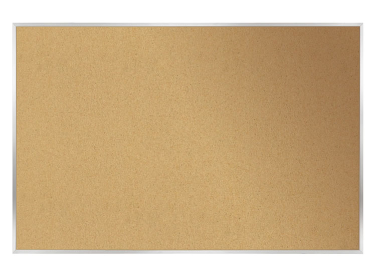 4' x 5' Aluminum Frame Natural Cork Tackboard by Ghent