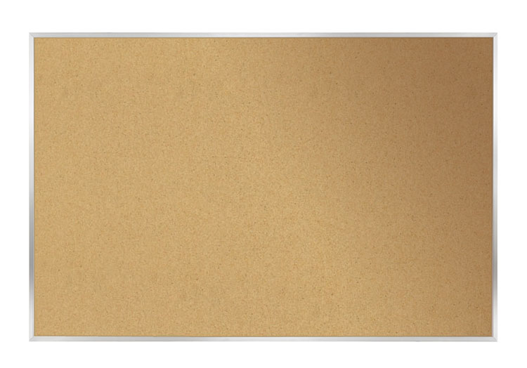 4' x 6' Aluminum Frame Natural Cork Tackboard by Ghent