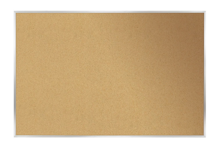 4' x 8' Aluminum Frame Natural Cork Tackboard by Ghent