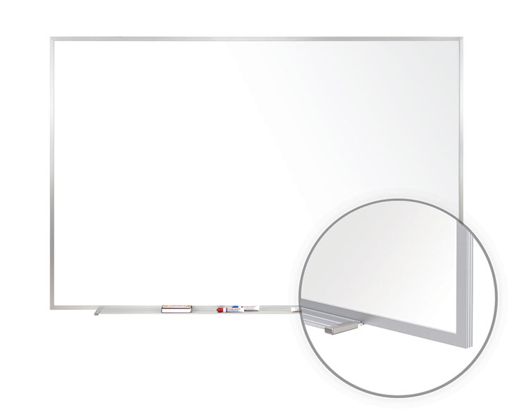 4' x 12' Aluminum Frame Porcelain Magnetic Whiteboard by Ghent