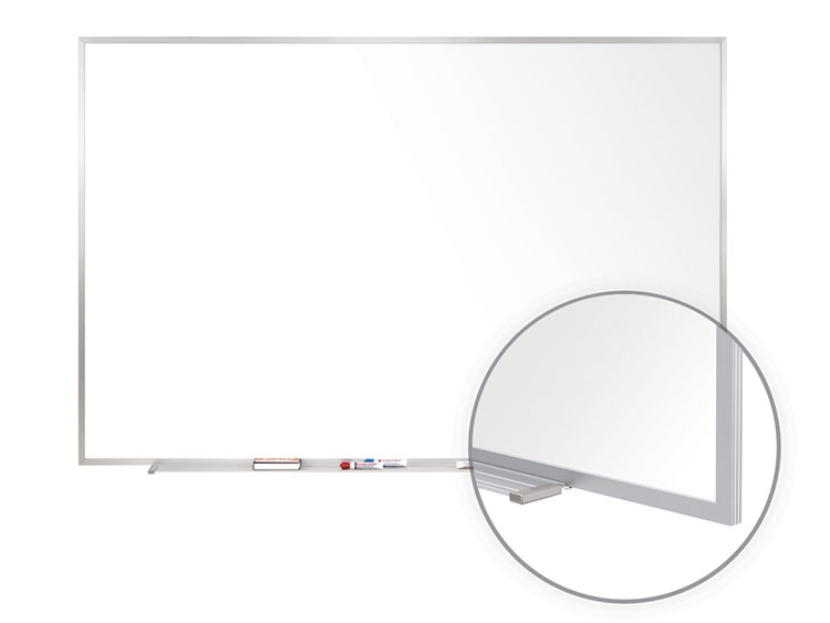 4' x 8' Aluminum Frame Porcelain Magnetic Whiteboard by Ghent