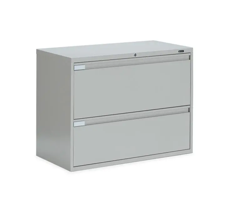 Ball-Bearing Lateral File Cabinet 36in W x 18in D x 27in H with 2 Drawers by Global