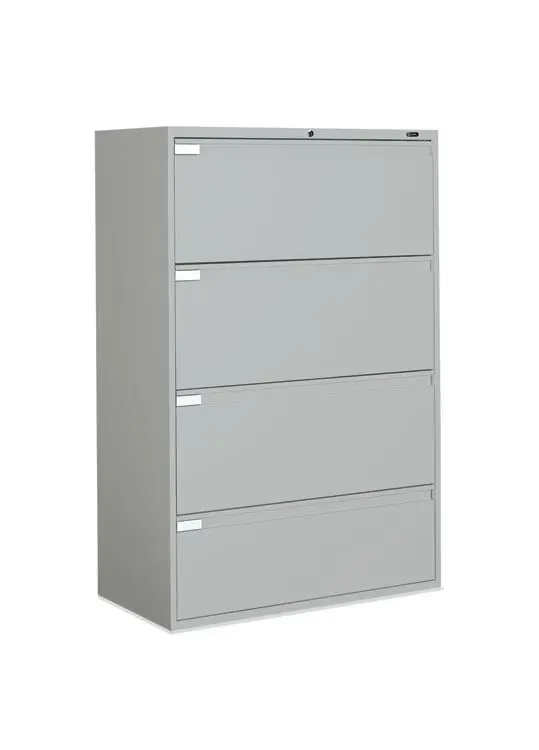 Ball-Bearing Lateral File Cabinet 36in W x 18in D x 54in H with 4 Drawers by Global
