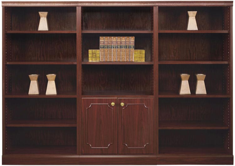 Traditional Style Triple Wide Bookcase by High Point Furniture