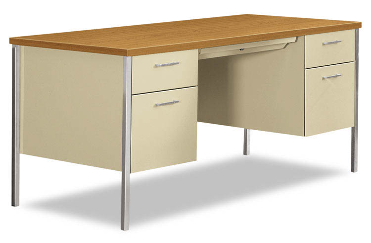 60"W x 30"D x 29-1/2"H Double Pedestal Desk by HON