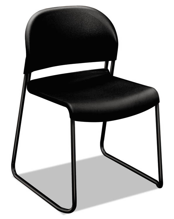 Black with Black Finish Legs Guest Chairs - 4/Pk by HON