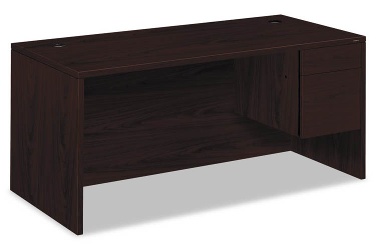 66"W x 30"D x 29-1/2"H, Right 3/4-Height Pedestal Desk by HON