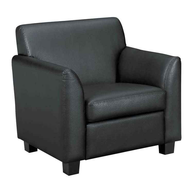 Tailored Black Leather Club Chair by HON