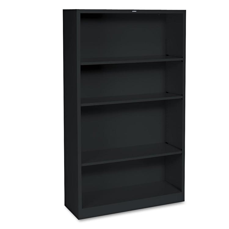 34-1/2"W x 12-5/8"D x 59"H Four-Shelf Metal Bookcase by HON