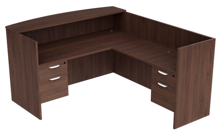 71 x 78 Double Pedestal L Shaped Reception Desk by Heartland Group