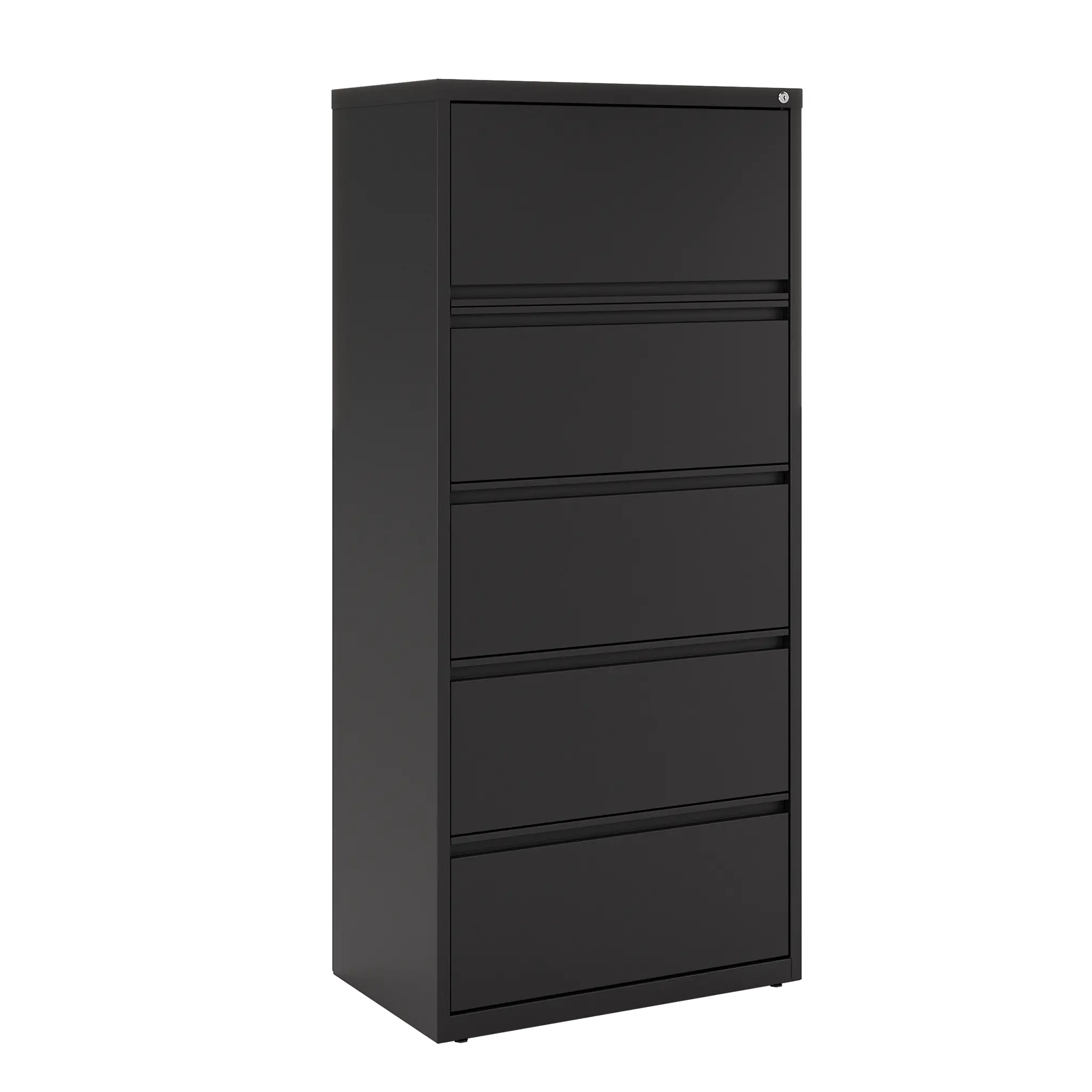 Ball-Bearing Lateral File Cabinet 30in W x 19in D x 68in H with 5 Drawers by Hirsh Industries