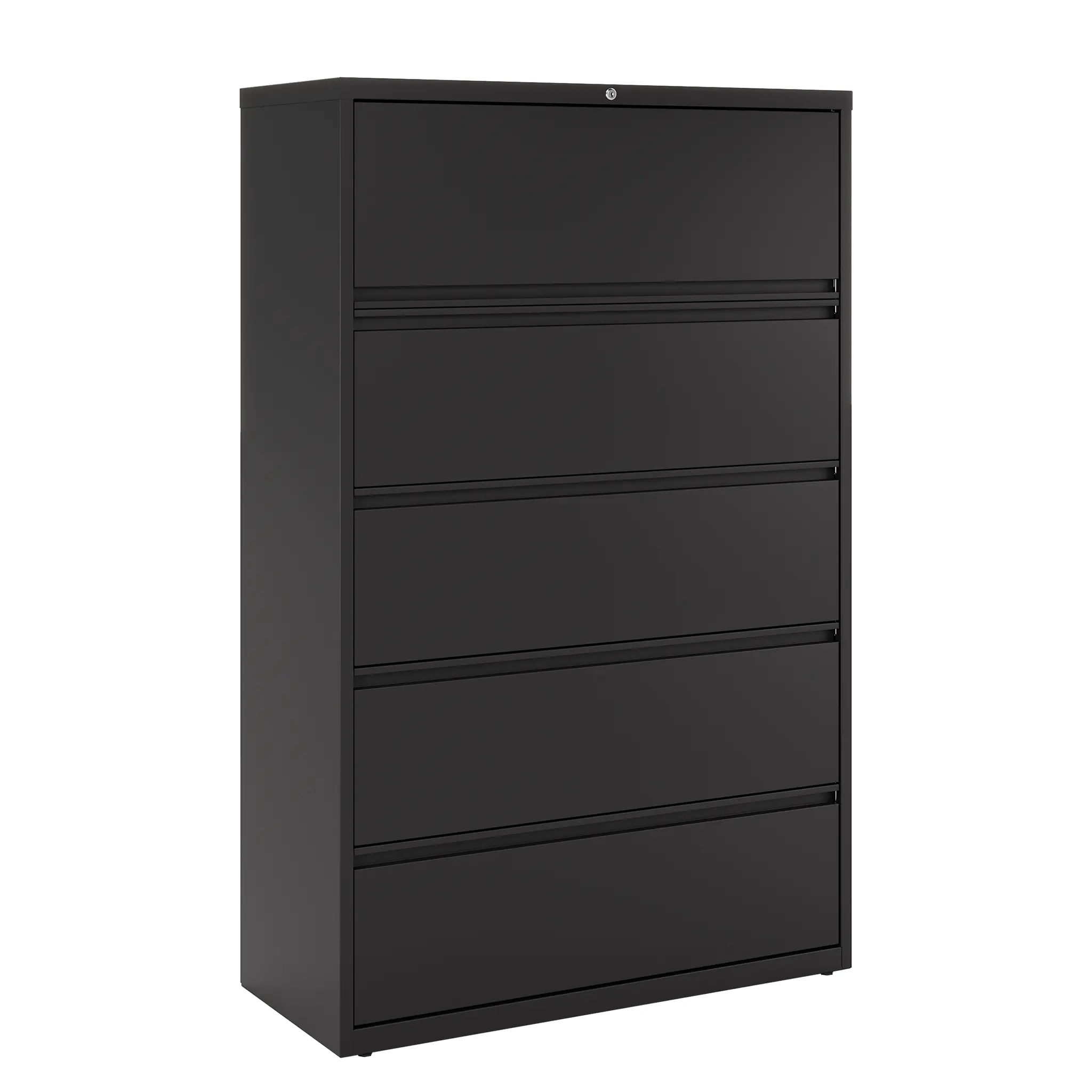 Ball-Bearing Lateral File Cabinet 42in W x 19in D x 68in H with 5 Drawers by Hirsh Industries