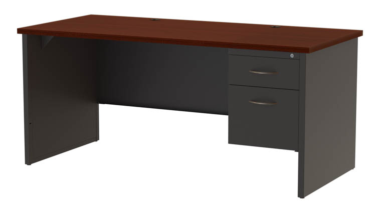 30x 66 Right Hand Single Pedestal Desk by Hirsh Industries