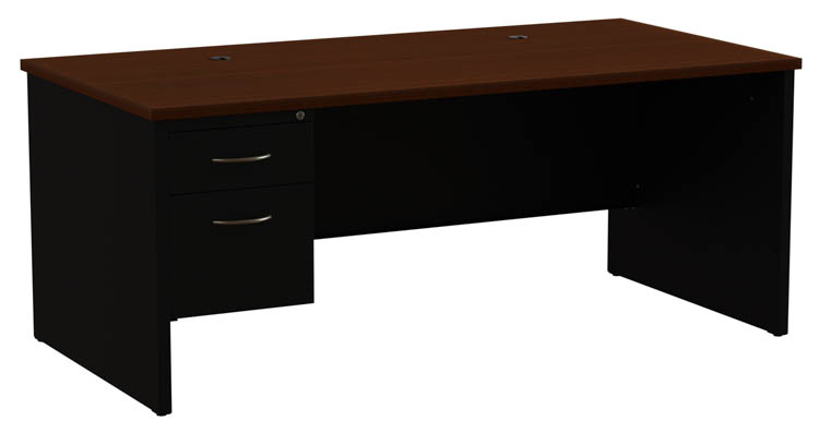 36"x 72" Left Hand Single Pedestal Desk by Hirsh Industries