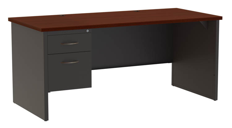 30x 66 Left Hand Single Pedestal Desk by Hirsh Industries