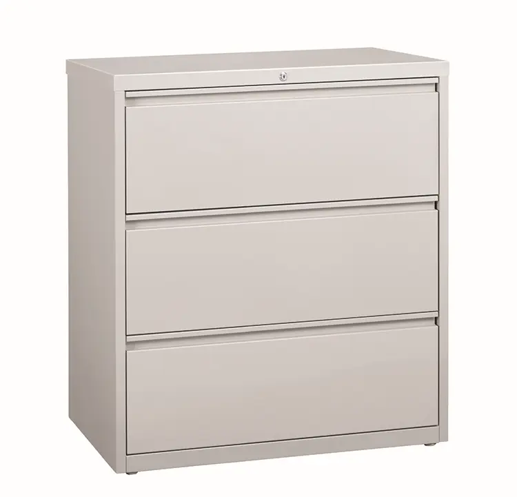 Ball-Bearing Lateral File Cabinet 36in W x 19in D x 40in H with 3 Drawers by Hirsh Industries