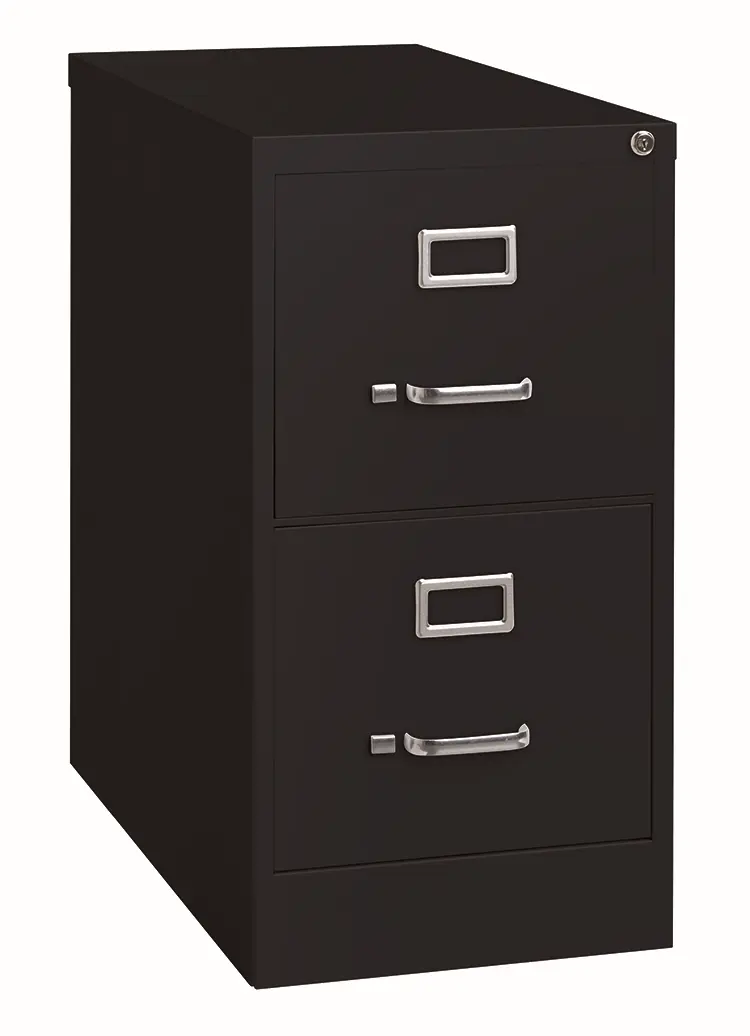 Ball-Bearing Vertical File Cabinet 15in W x 25in D x 28in H with 2 Drawers by Hirsh Industries