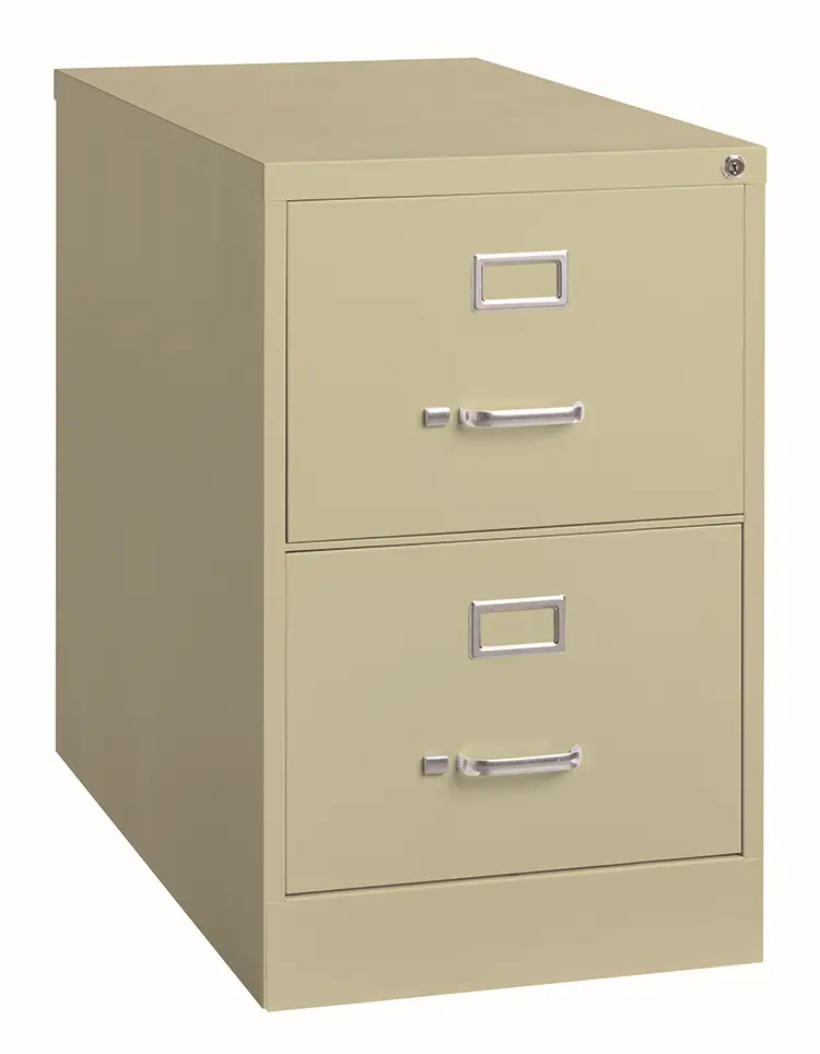 Ball-Bearing Vertical File Cabinet 18in W x 25in D x 28in H with 2 Drawers by Hirsh Industries