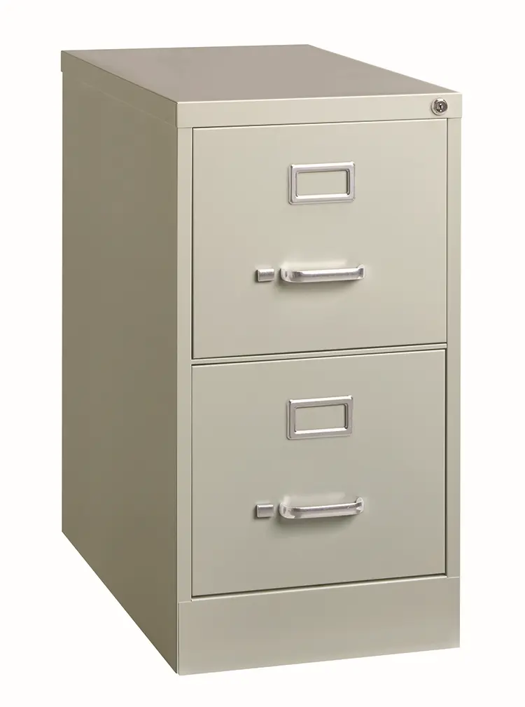 Ball-Bearing Vertical File Cabinet 15in W x 27in D x 28in H with 2 Drawers by Hirsh Industries