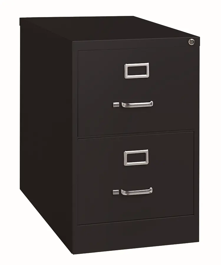 Ball-Bearing Vertical File Cabinet 18in W x 26in D x 28in H with 2 Drawers by Hirsh Industries