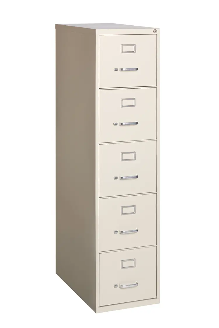 Ball-Bearing Vertical File Cabinet 15in W x 27in D x 61in H with 5 Drawers by Hirsh Industries