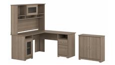 L Shaped Desks Bush Furniture 60in W L-Shaped Desk with Hutch and Small Storage Cabinet