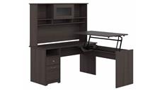 Adjustable Height Desks & Tables Bush Furniture 60in W 3 Position L-Shaped Sit to Stand Desk with Hutch