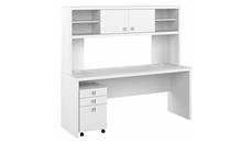 Office Credenzas Bush Furniture 72in W Credenza Desk, 3 Drawer Mobile Pedestal and Hutch