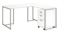 L Shaped Desks Bush Furniture 60in W L-Shaped Desk with 30in W Return and Mobile File Cabinet