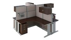 Workstations & Cubicles Bush Furniture 4 Person L-Shaped Cubicle Desks with Storage, Drawers, and Organizers