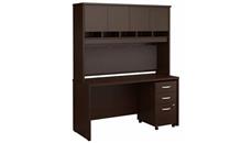 Computer Desks Bush Furniture 60in W x 24in D Office Desk with Hutch and Assembled 3 Drawer Mobile File Cabinet
