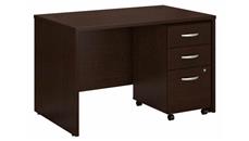 Computer Desks Bush Furniture 48in W x 30in D Office Desk with Assembled 3 Drawer Mobile File Cabinet